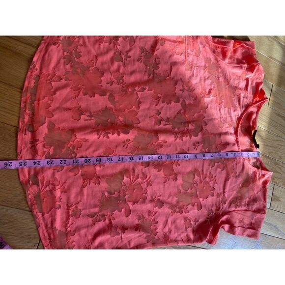 Apt. 9, women’s peach cap sleeve, sheer floral casual blouse size XL - Picture 6 of 9